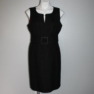 Donna Ricco Black Textured Cocktail Dress size 10P